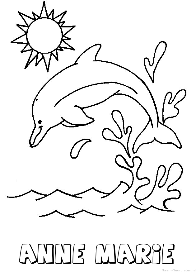 Anne marie dolfijn kleurplaat